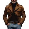 Men's Vintage Suede Notched Lapel Slim Fit Single Breasted Trench Coat 93799938M sold by Manly