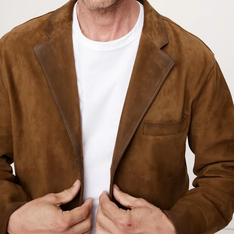 Men's Vintage Suede Notched Lapel Single Breasted Blazer 06649982M sold by Manly product image thumbnail 3