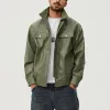 Men's Vintage Biker Lapel Zipper Leather Jacket 95570281Y sold by Manly