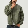 Men's Vintage Biker Lapel Zipper Leather Jacket 95570281Y sold by Manly