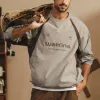 Men's Loose Colorblock Crewneck Sports Sweatshirt 15098599Y sold by Manly