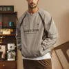 Men's Loose Colorblock Crewneck Sports Sweatshirt 15098599Y sold by Manly