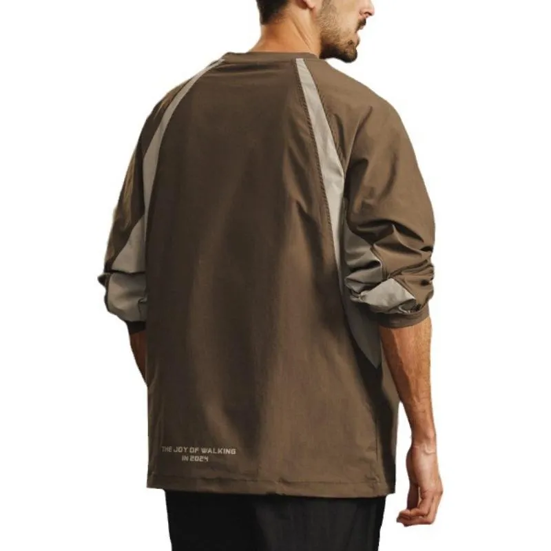 Men's Loose Colorblock Crewneck Sports Sweatshirt 15098599Y sold by Manly product image thumbnail 3