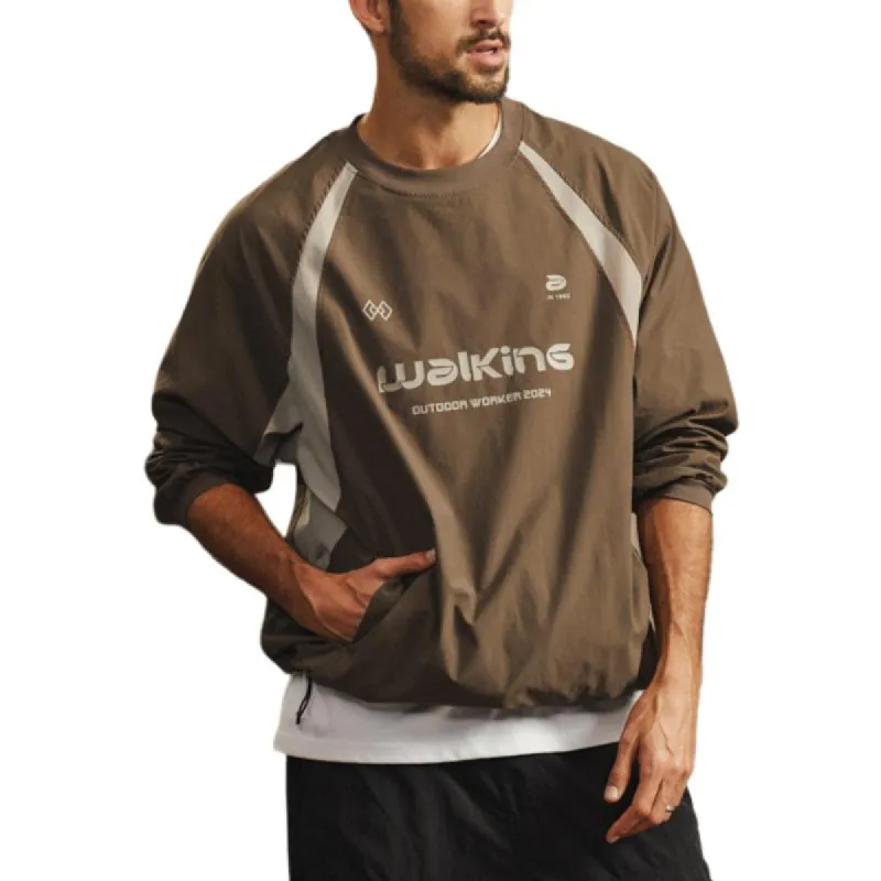 Men's Loose Colorblock Crewneck Sports Sweatshirt 15098599Y sold by Manly