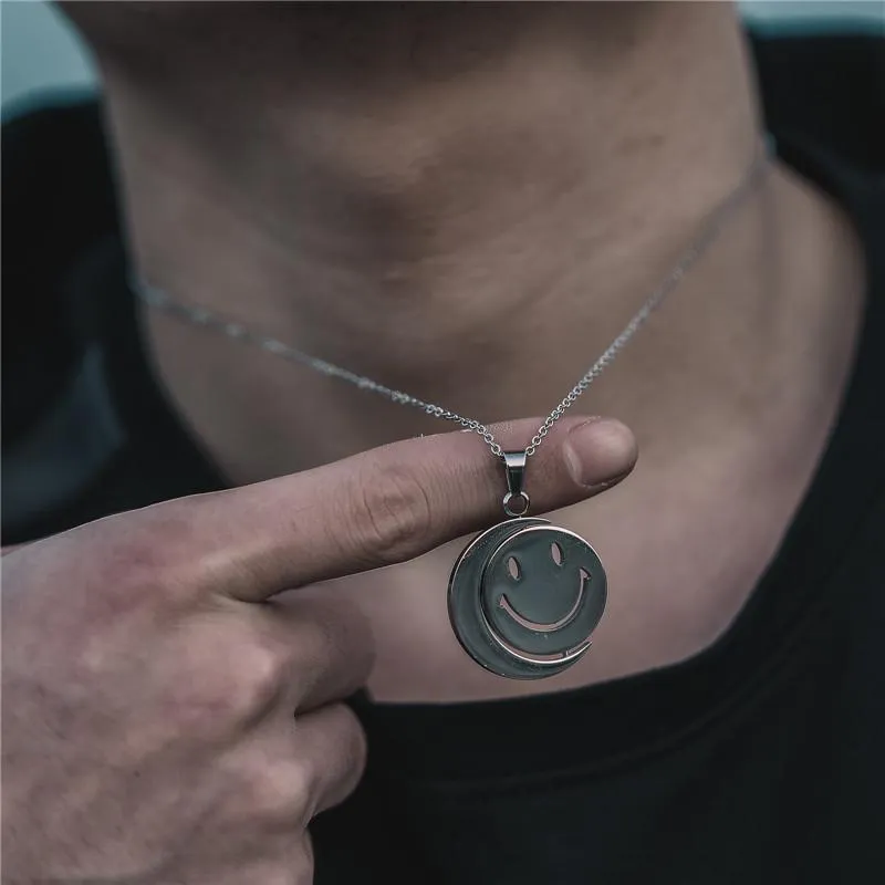 Retro Casual Smiley Face Necklace 14558659TO sold by Manly product image thumbnail 2