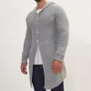 Men's Casual Hooded Single-breasted Mid-length Knitted Cardigan 64272437M sold by Manly