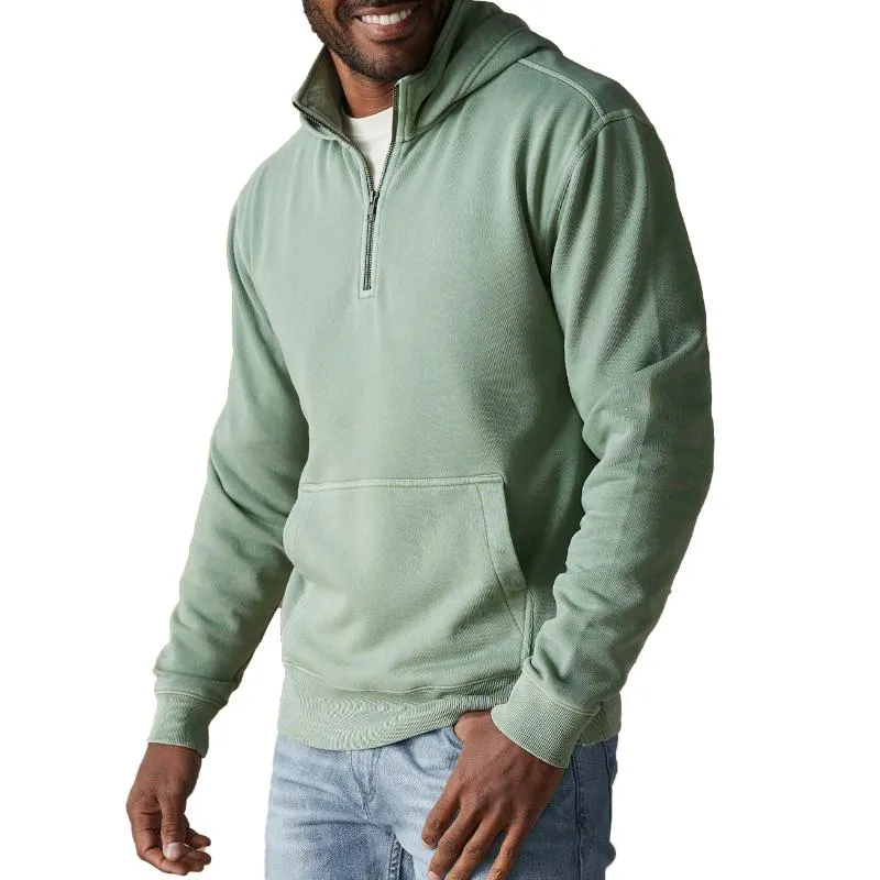 Men's Casual Cotton Blended Zipper Neck Loose Long Sleeve Pullover Hoodie 12221182M sold by Manly product image thumbnail 5