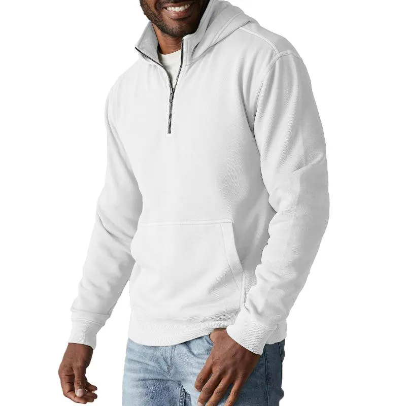 Men's Casual Cotton Blended Zipper Neck Loose Long Sleeve Pullover Hoodie 12221182M sold by Manly product image thumbnail 3