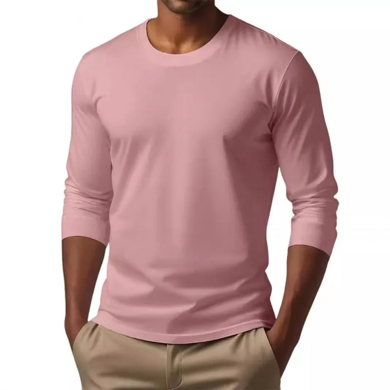 Men's Casual Cotton Blended Round Neck Slim Fit Long Sleeve T-Shirt 36082649M sold by Manly product image thumbnail 4