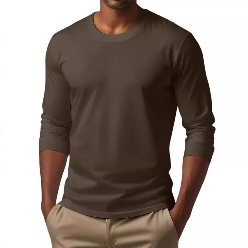 Men's Casual Cotton Blended Round Neck Slim Fit Long Sleeve T-Shirt 36082649M sold by Manly product image thumbnail 2