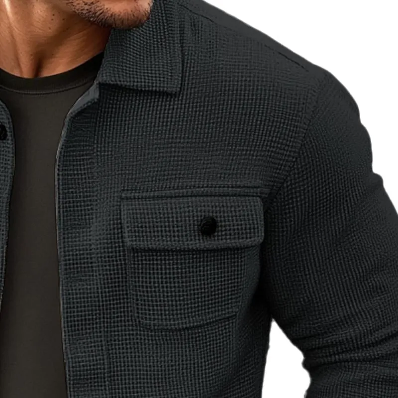 Men's Vintage Waffle Solid Lapel Jacket 23801065X sold by Manly product image thumbnail 3