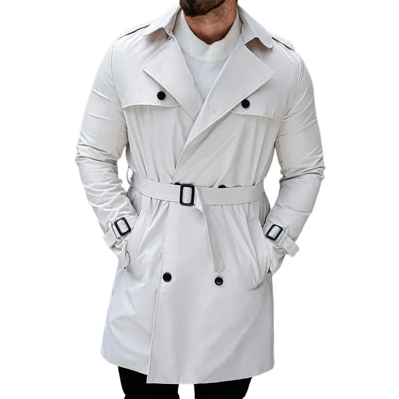 Men's Casual Solid Color Single Breasted Trench Coat 52105062X sold by Manly product image thumbnail 3
