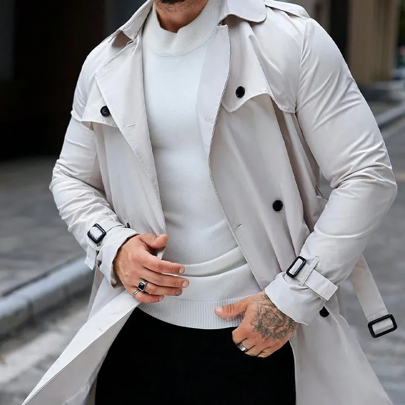 Men's Casual Solid Color Single Breasted Trench Coat 52105062X sold by Manly product image thumbnail 2