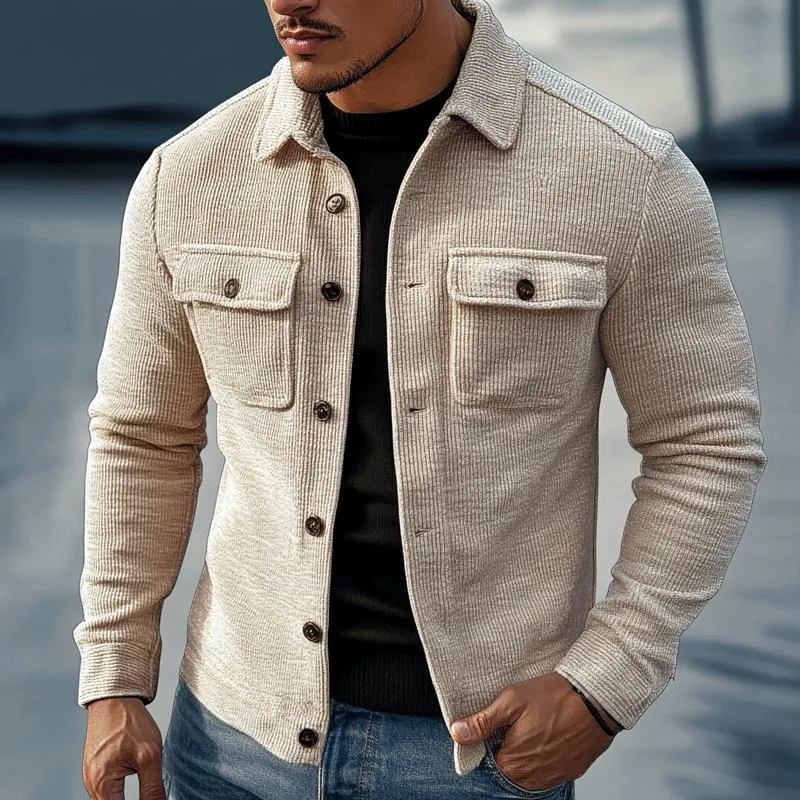 Men's Vintage Striped Textured Lapel Jacket 70833586X sold by Manly product image thumbnail 2