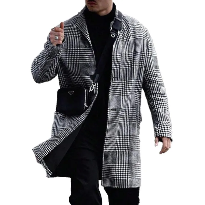 Men's Vintage Houndstooth Single Breasted Coat 24947364X sold by Manly