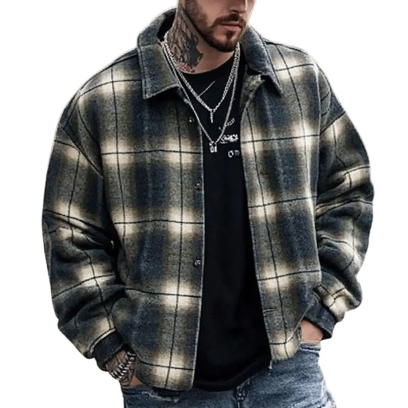 Men's Vintage Flannel Plaid Single Breasted Jacket 43293787X sold by Manly