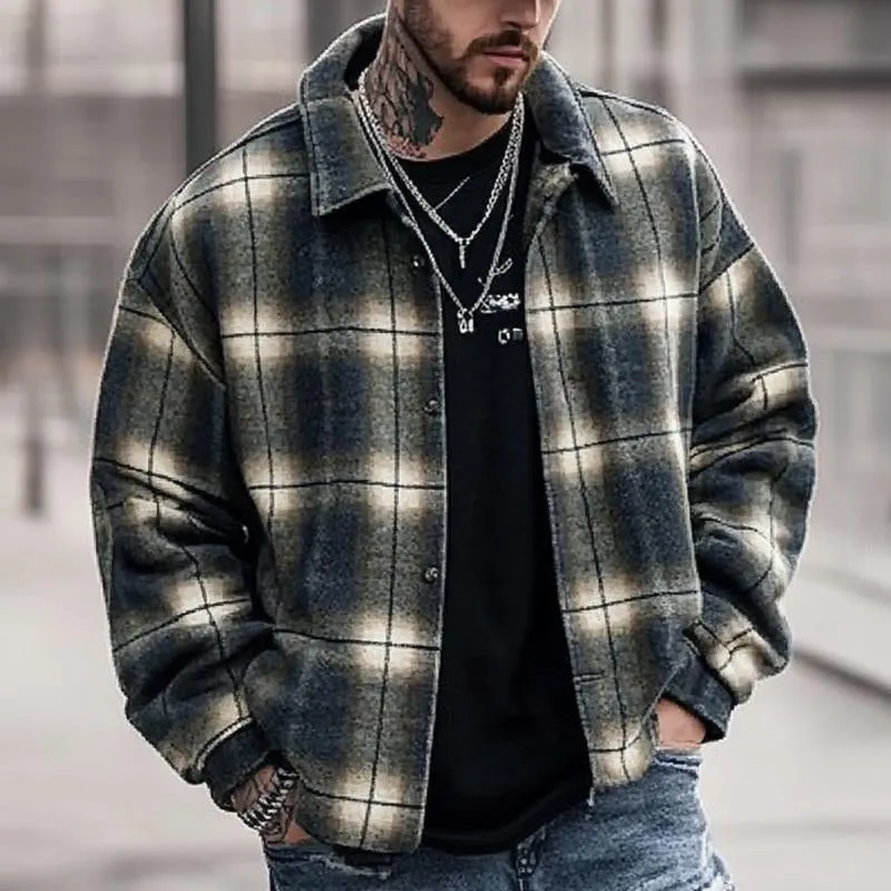 Men's Vintage Flannel Plaid Single Breasted Jacket 43293787X sold by Manly product image thumbnail 4