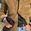 Men's Vintage Solid Color Corduroy Lapel Jacket 35278342X sold by Manly