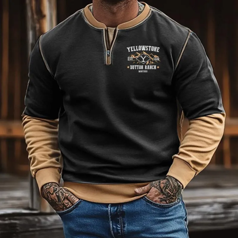 Men's Colorblock Round Neck Long Sleeve Casual Sweatshirt 61310781Z sold by Manly product image thumbnail 4