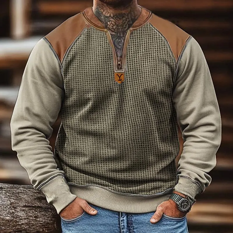 Men's Colorblock Round Neck Long Sleeve Casual Sweatshirt 61310781Z sold by Manly product image thumbnail 2