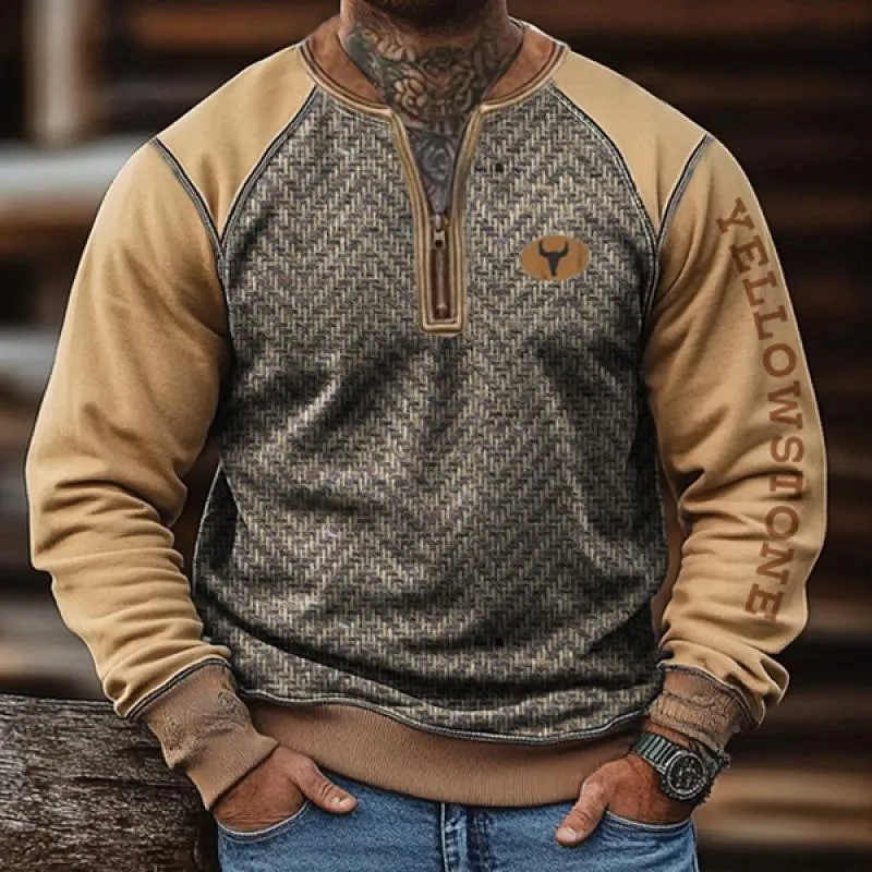 Men's Colorblock Round Neck Long Sleeve Casual Sweatshirt 61310781Z sold by Manly product image thumbnail 3