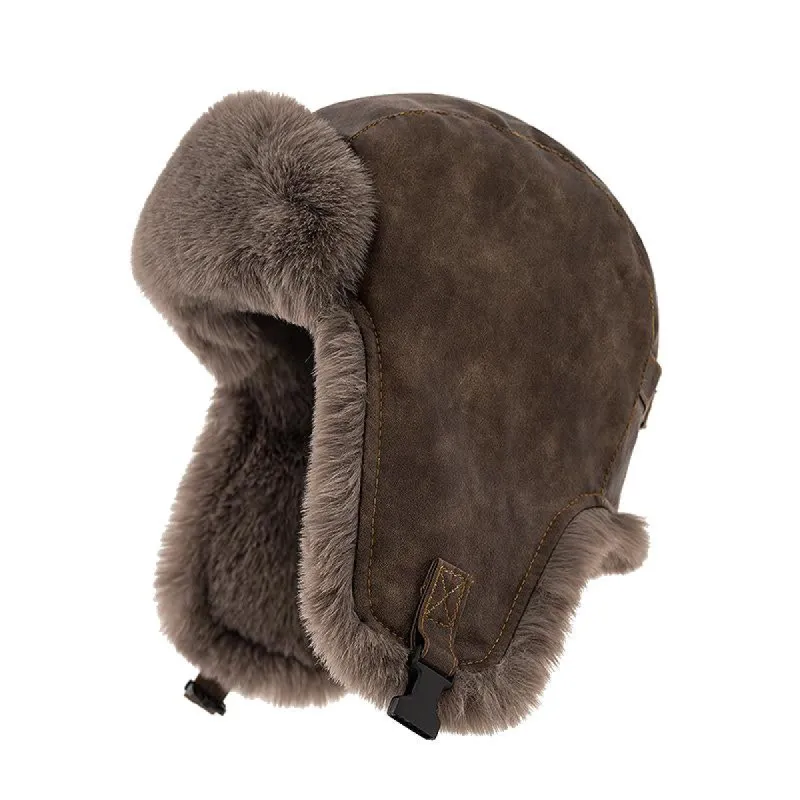 Men's Retro Casual Plus Velvet Pilot Motorcycle Hat 04831471TO sold by Manly