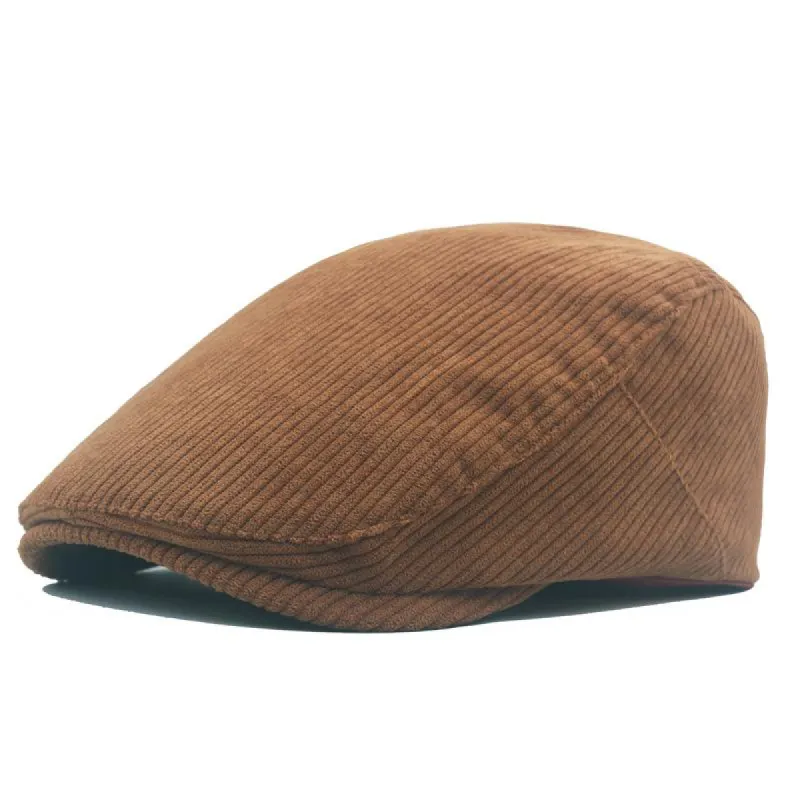 Men's Retro British Style Corduroy Forward Hat 42532494TO sold by Manly