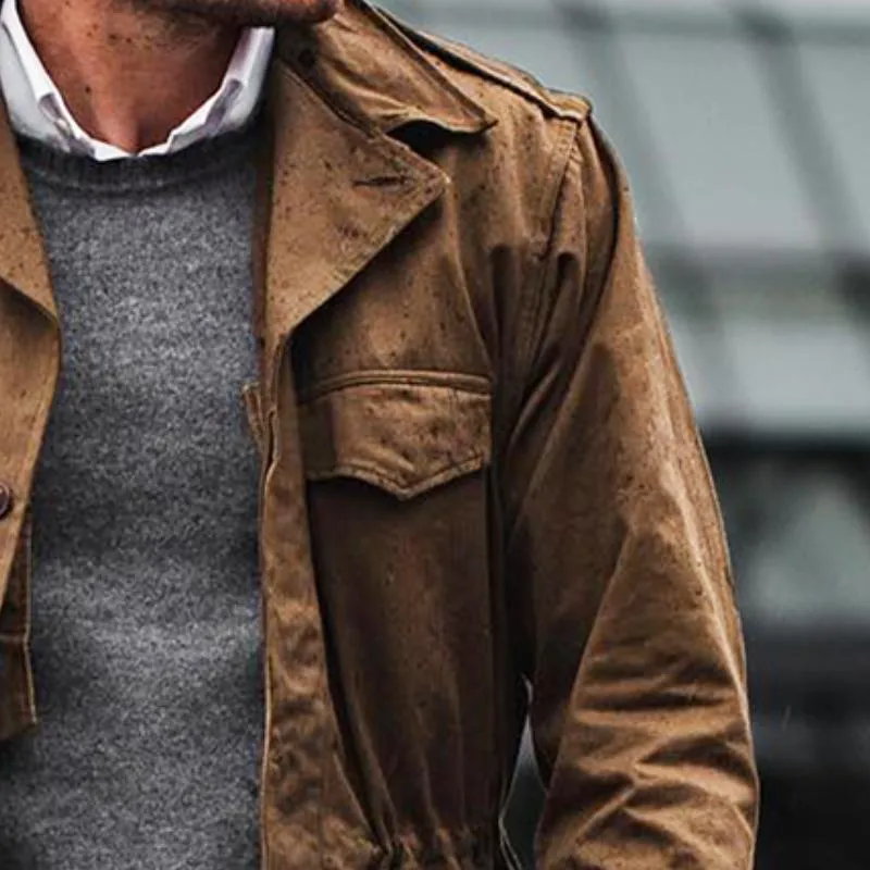 Men's Retro Casual Solid Color Multi-Pocket Work Jacket 50511003TO sold by Manly product image thumbnail 3