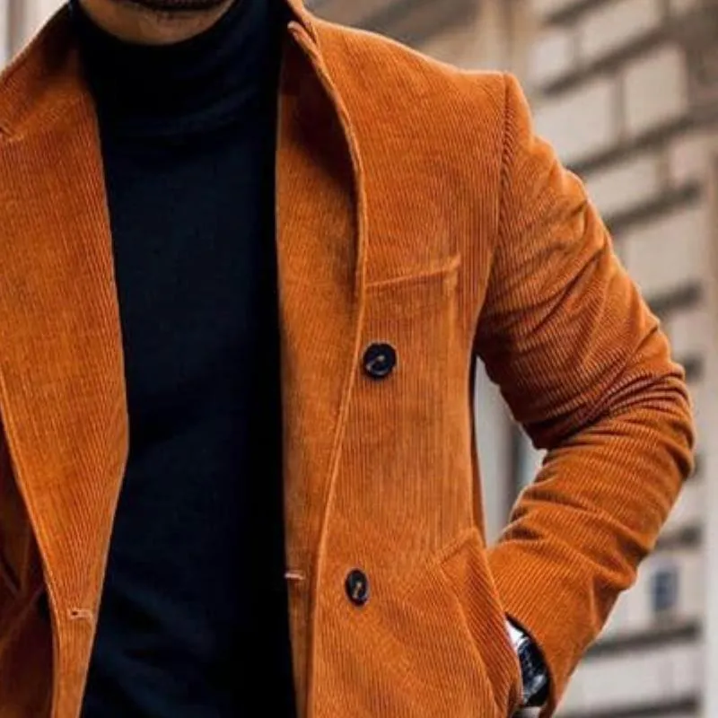 Men's Vintage Casual Corduroy Solid Lapel Pocket Coat 40868070TO sold by Manly product image thumbnail 3