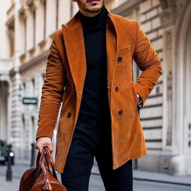 Men's Vintage Casual Corduroy Solid Lapel Pocket Coat 40868070TO sold by Manly product image thumbnail 2