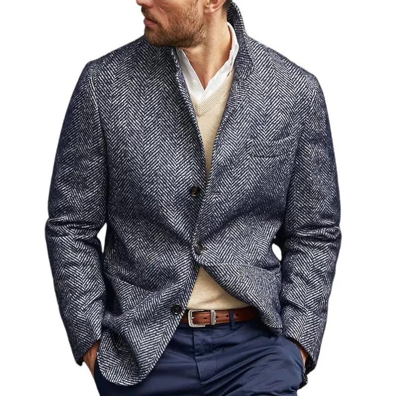 Men's Vintage Casual Herringbone Pocket Blazer 92803233TO sold by Manly
