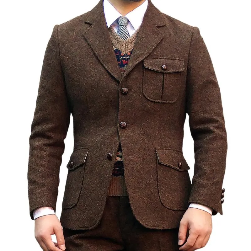 Men's Vintage Casual Pocket Blazer 81259938TO sold by Manly