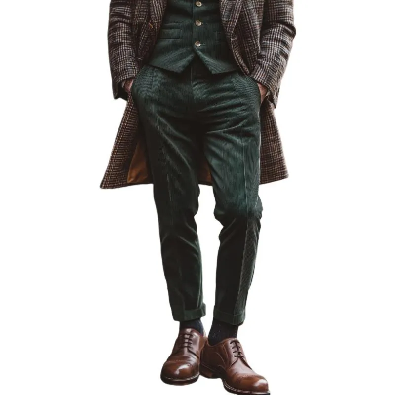 Men's Vintage Corduroy Slim Fit Suit Pants 07306163M sold by Manly