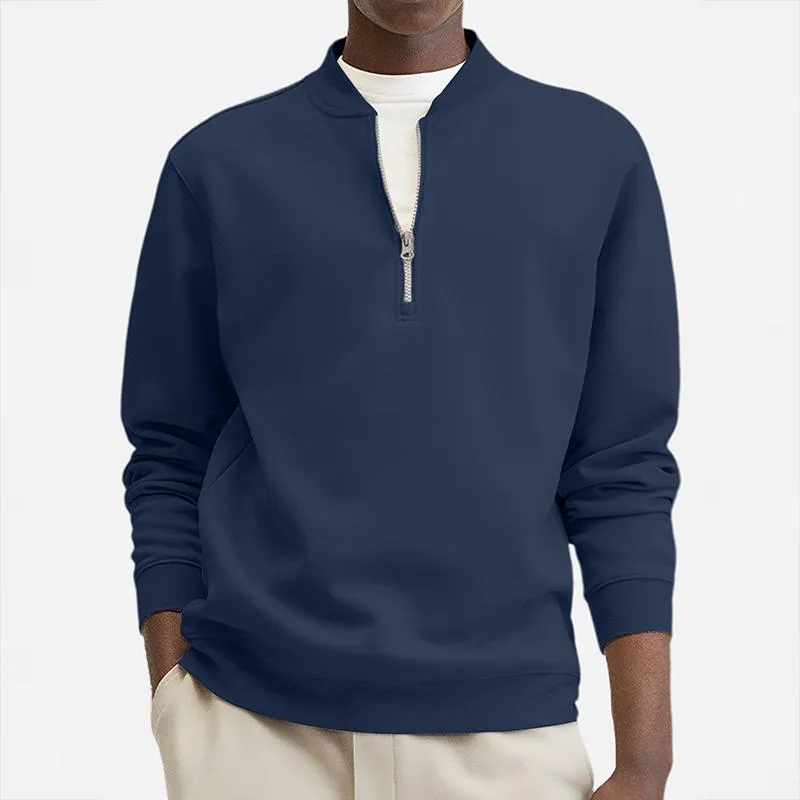 Men's Solid Color Loose Zipper Stand Collar Long Sleeve Casual Sweatshirt 24931941Z sold by Manly product image thumbnail 5