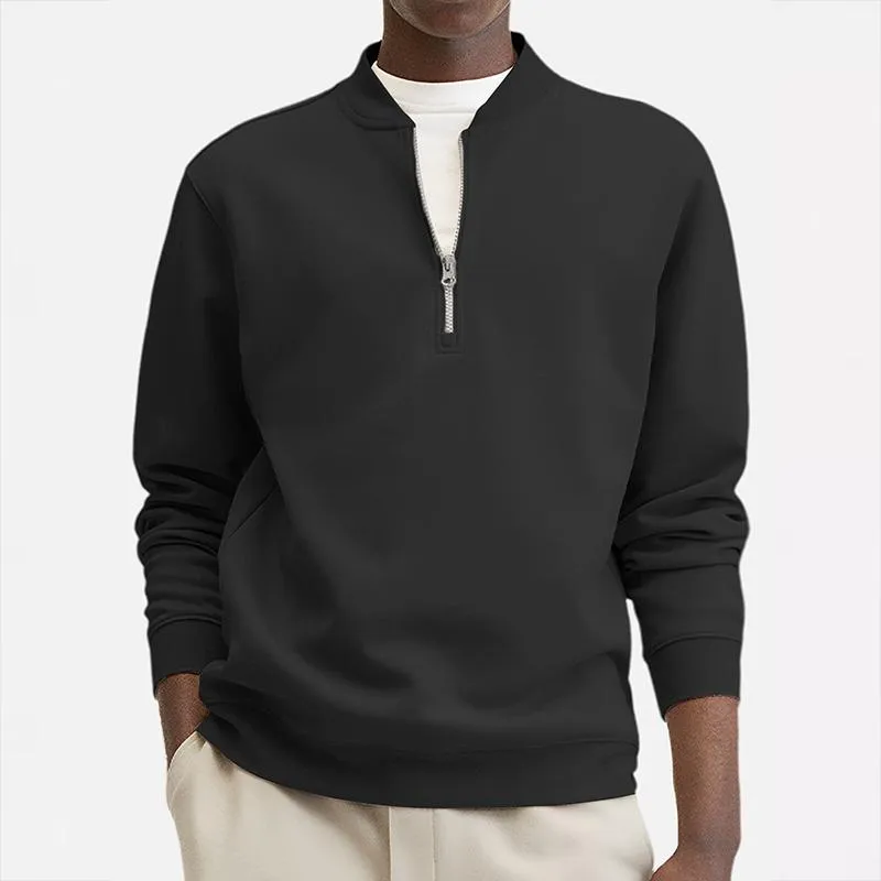 Men's Solid Color Loose Zipper Stand Collar Long Sleeve Casual Sweatshirt 24931941Z sold by Manly product image thumbnail 4