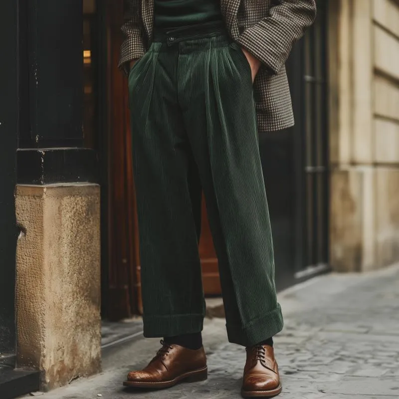 Men's Vintage Corduroy Loose Straight Pants 79822629M sold by Manly product image thumbnail 2