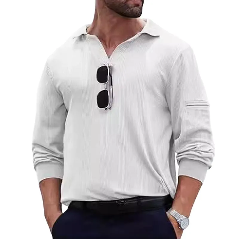 Men's Long-sleeved Casual Knitted POLO Shirt 57878401X sold by Manly product image thumbnail 3