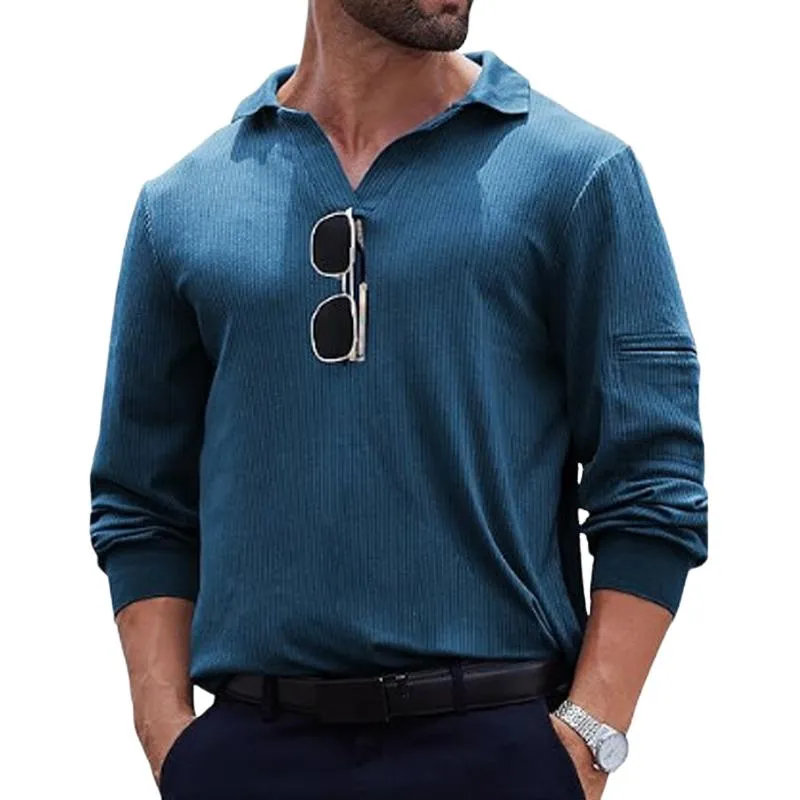Men's Long-sleeved Casual Knitted POLO Shirt 57878401X sold by Manly product image thumbnail 4