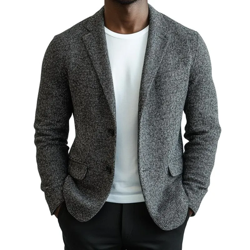 Men's Retro Lapel Knitted Cardigan Blazer 97971078Y sold by Manly