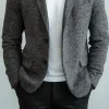 Men's Retro Lapel Knitted Cardigan Blazer 97971078Y sold by Manly