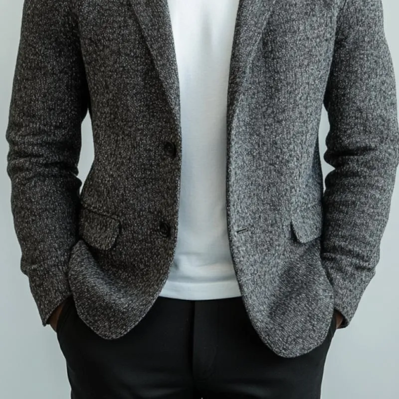 Men's Retro Lapel Knitted Cardigan Blazer 97971078Y sold by Manly product image thumbnail 2