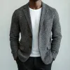 Men's Retro Lapel Knitted Cardigan Blazer 97971078Y sold by Manly