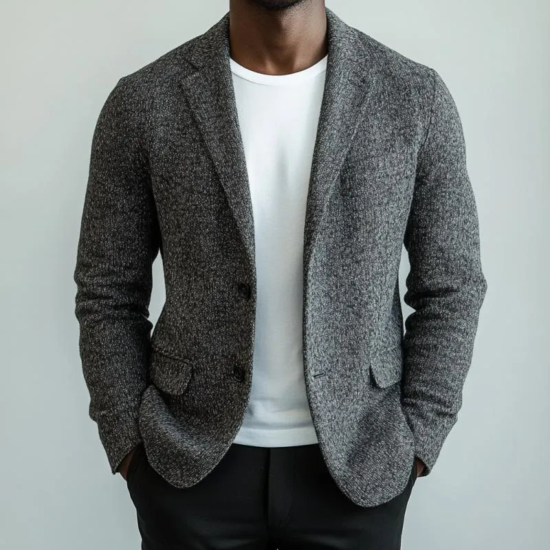 Men's Retro Lapel Knitted Cardigan Blazer 97971078Y sold by Manly product image thumbnail 3