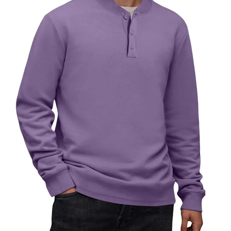 Men's Casual Cotton Blend Henley Collar Slim Fit Long Sleeve T-Shirt 16667146M sold by Manly