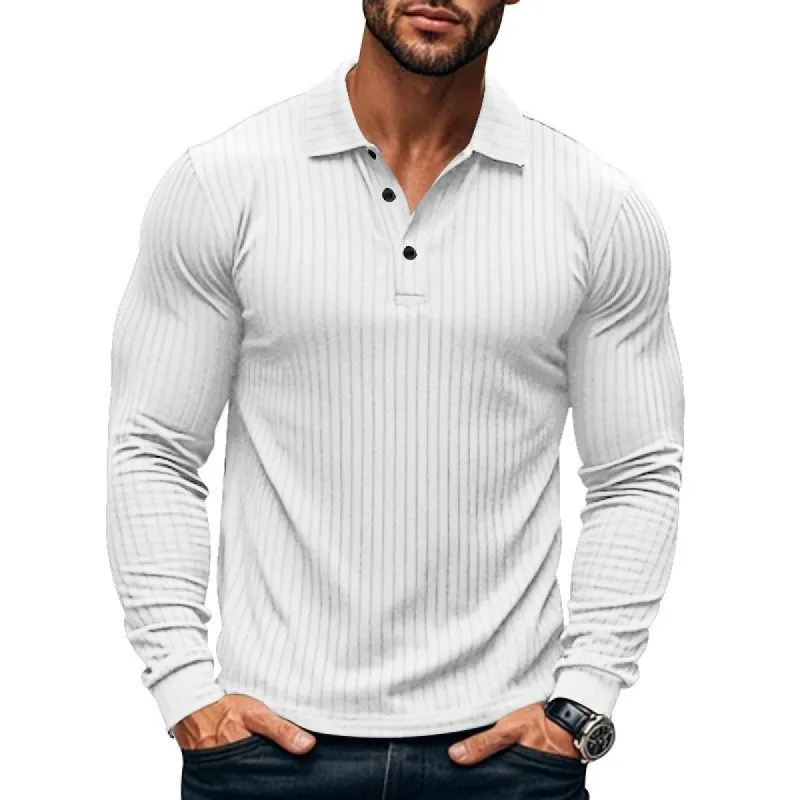 Men's Casual Elastic Long Sleeve POLO Shirt 38636391X sold by Manly
