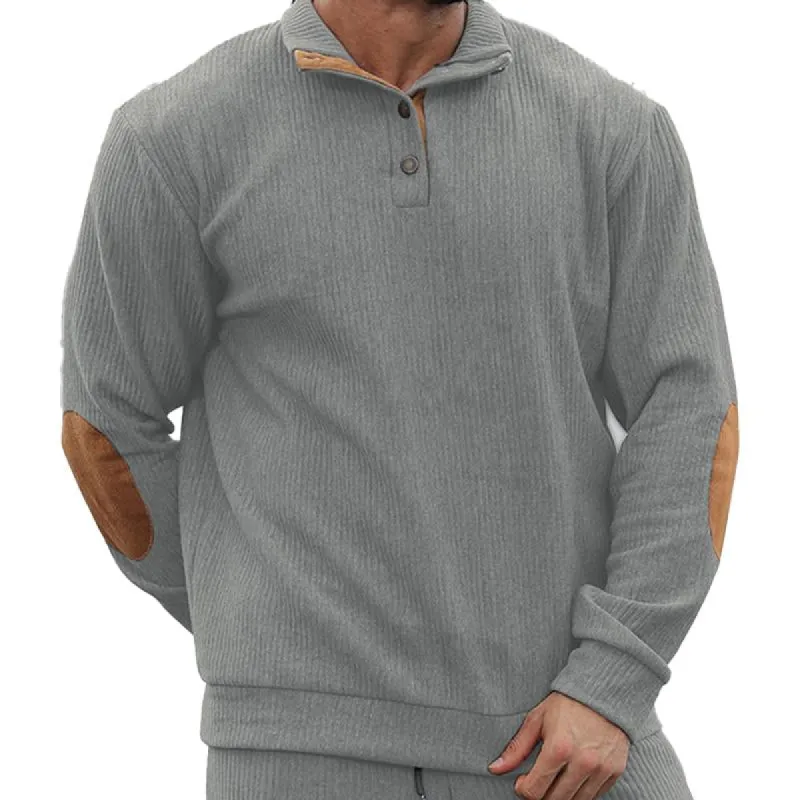 Men's Casual Stand Collar Long Sleeve Jacquard Striped Sweatshirt 73094402X sold by Manly