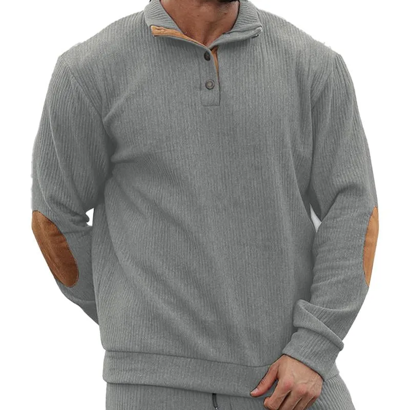 Men's Casual Stand Collar Long Sleeve Jacquard Striped Sweatshirt 73094402X sold by Manly