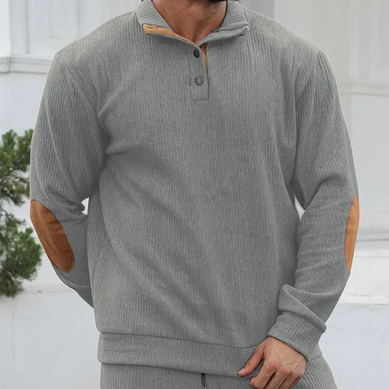 Men's Casual Stand Collar Long Sleeve Jacquard Striped Sweatshirt 73094402X sold by Manly product image thumbnail 2