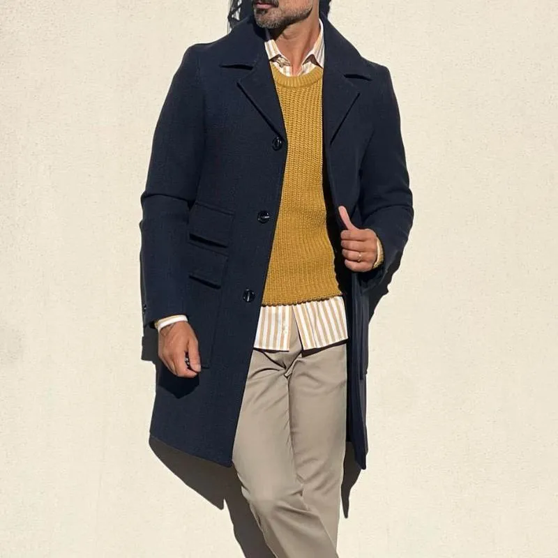 Men's Vintage Solid Color Single Breasted Trench Coat 45779832X sold by Manly product image thumbnail 3