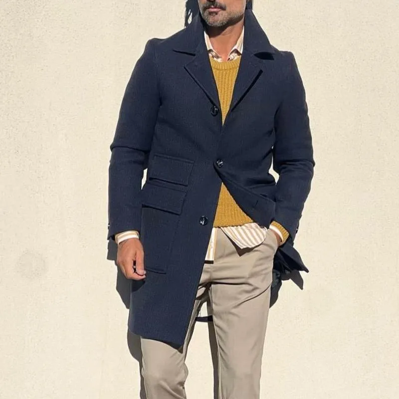 Men's Vintage Solid Color Single Breasted Trench Coat 45779832X sold by Manly product image thumbnail 2